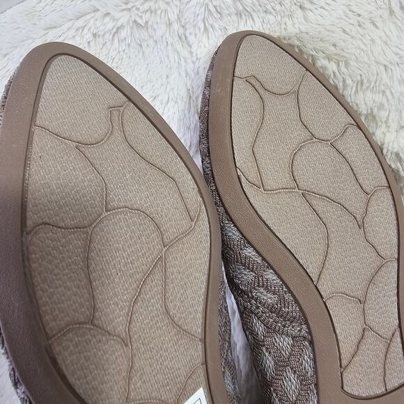 Sketchers Sz8 Air Cooled Cleo Honeycomb Flats‎ Oatmeal Brown Pointedtoes Textile - Picture 10 of 15